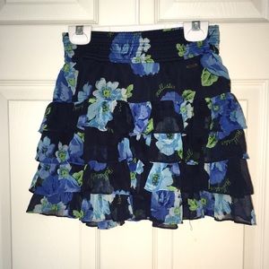 Blue floral skirt